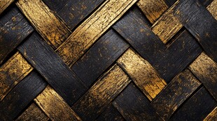 黑金交织编织纹理背景