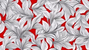 银叶红底花卉图案纹理