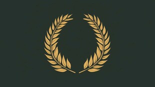 金色月桂环标志设计