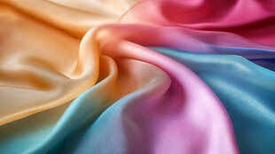 五彩丝滑绸缎的迷人褶韵