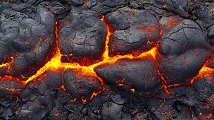 炽热岩浆裂缝景象