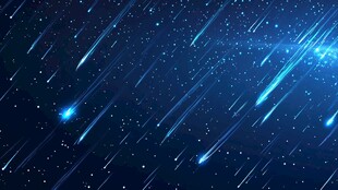 梦幻蓝色流星雨夜空背景