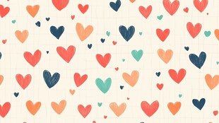 多彩爱心图案背景