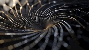 梦幻黑金螺旋线条粒子效果