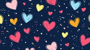 爱心图案背景 浪漫可爱风