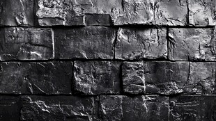 黑色石砖墙纹理背景