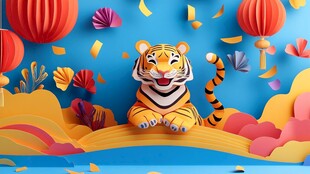 萌虎贺岁 营造喜庆氛围