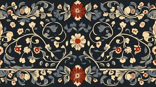 复古花卉图案的精美装饰