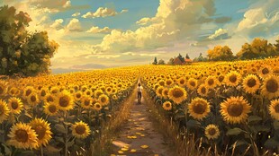 漫步向日葵花海的梦幻之旅