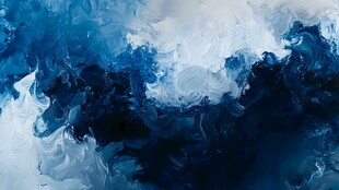 蓝白抽象艺术颜料纹理