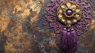 复古华丽紫金色装饰挂件