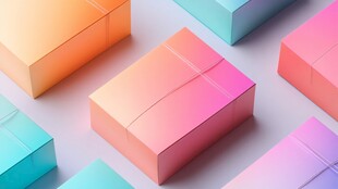 多彩礼盒排列展示