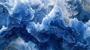 梦幻蓝色云海抽象艺术图景