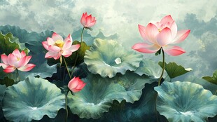水墨荷花图