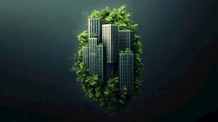 绿色环绕的现代建筑景观