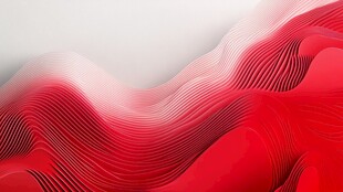 红色渐变波浪抽象背景图