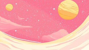 梦幻粉色系宇宙星球场景