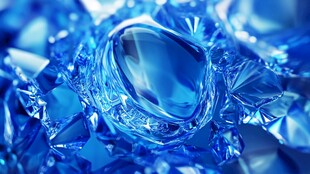 蓝色璀璨水晶宝石特写