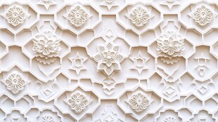 精美白色浮雕几何花纹图案