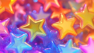 五彩斑斓星星装饰图