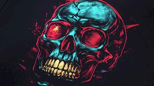 酷炫彩色骷髅图案设计