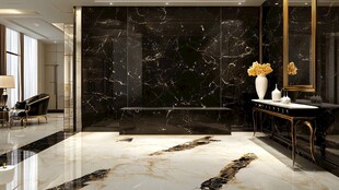 奢华大理石装饰的高端客厅