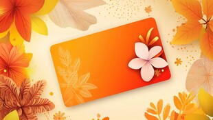 秋日花卉卡片背景图