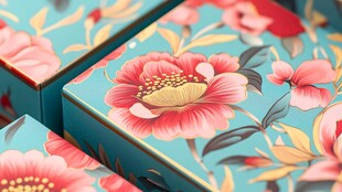 蓝底繁花包装盒