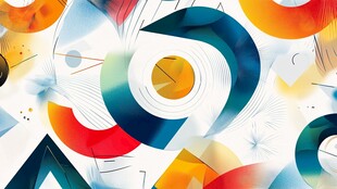 多彩几何抽象艺术图案