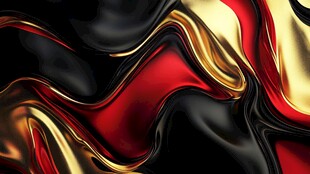 炫彩流动黑金红质感图案