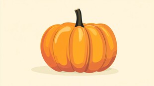 可爱橙色南瓜插画