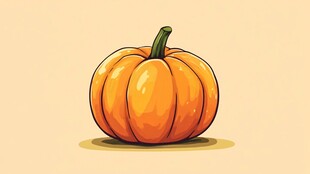 橙色卡通南瓜插画