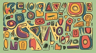 多彩几何抽象图案设计