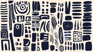 抽象几何图案装饰元素集