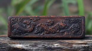 雕龙古墨块 尽显传统韵味