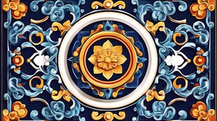 中式传统精美花卉纹样图案