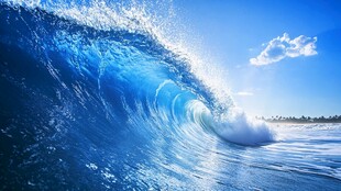 蓝色海浪 阳光下的海洋魅力