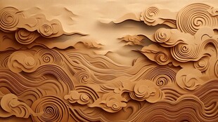 中式古风立体云纹背景图