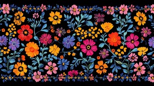 缤纷花卉图案 绚丽多彩