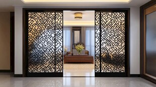 中式镂空屏风隔断美宅风