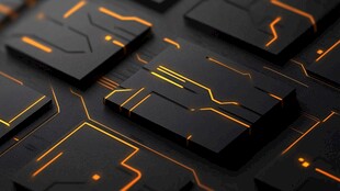 科技感电路板芯片微观图