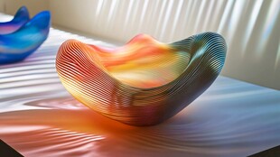 彩色波纹艺术碗视觉盛宴