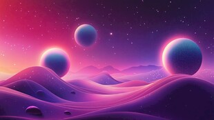 梦幻紫色系外星地貌景观