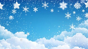 梦幻蓝色飘雪天空背景图