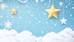 梦幻星空雪景背景图