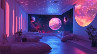 梦幻星空主题室内休闲空间