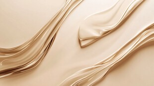 丝滑米色绸带飘动之美