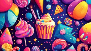 梦幻缤纷糖果派对场景