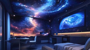 梦幻星空主题卧室空间