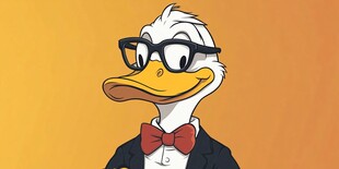 戴眼镜穿西装的卡通鸭子